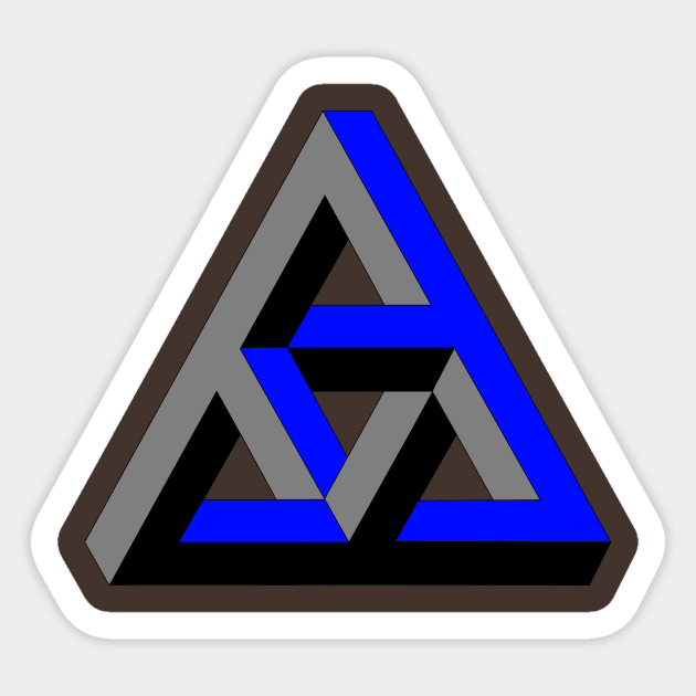 Even more impossible triangle (blue) Sticker by TRIME